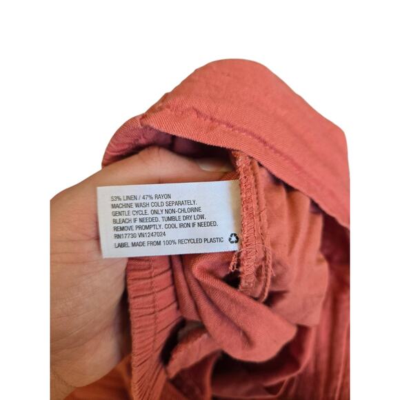 a new day brick orange linen pants with pockets, size small - Picture 5 of 5